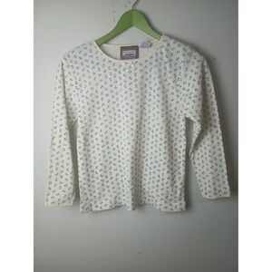 Premier International Girls Floral Waffle Knit Thermal Long Sleeve Top 10/12